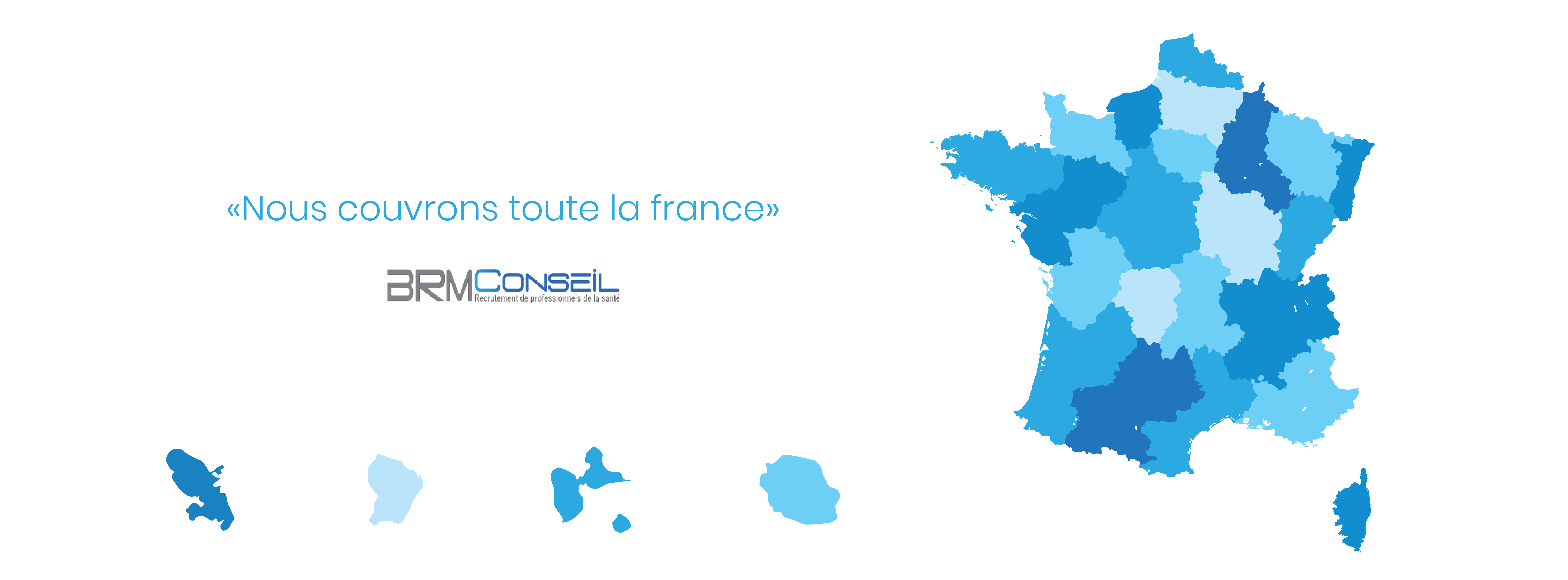 BRM Conseil carte de France et DOM-TOM BRM Conseil est présent dans toute la France et les DOM-TOM